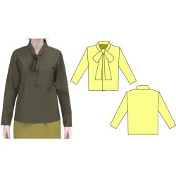 画像1: リボンブラウスの型紙　お代はSNS投稿かシェアで！