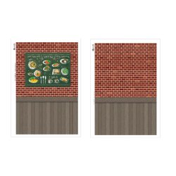 画像1: 【無料】ドール用の書き割り背景　カフェ壁