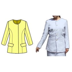 画像1: えりなしジャケットの型紙　レディース