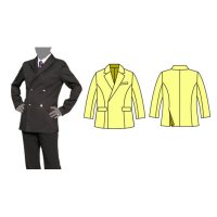 男性キャラクターの雰囲気を出したい女性の為の男装用Ｗボタンのテーラードジャケットの型紙　レディース