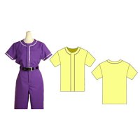 野球ユニフォーム風上着の型紙　レディース