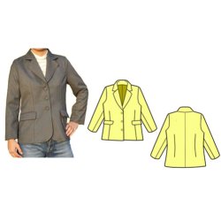 画像1: シングルテーラードジャケットフェミニンタイプの型紙　レディース裏地なし