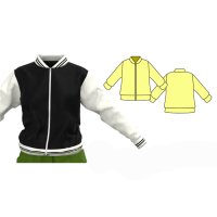 そでが分かれたスタジャンの型紙　レディース