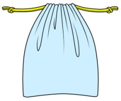 画像1: 【無料】巾着袋の型紙両方に紐が出るタイプ