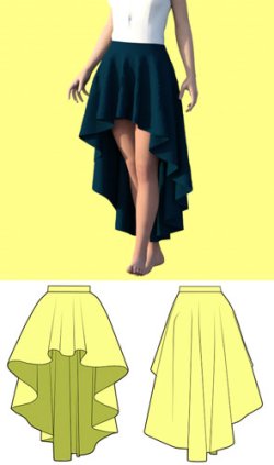 画像2: ロングテールスカートの型紙　レディース