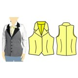 テーラードカラーのベストの型紙　レディース