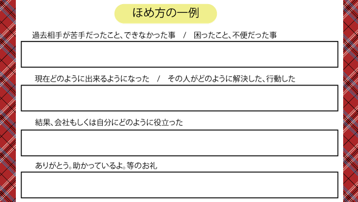 ほめ方テンプレート