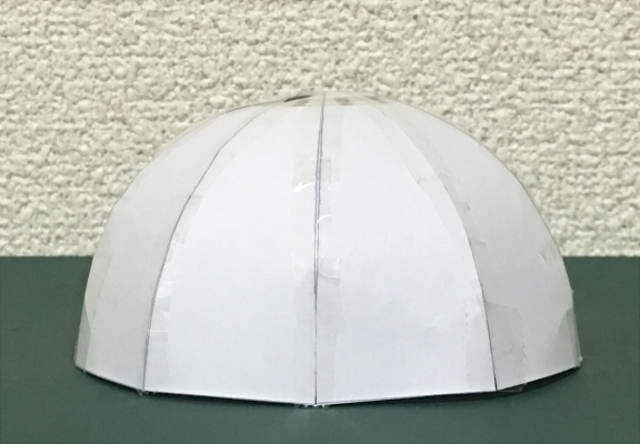 平面から立体の半球を製作可能な展開図