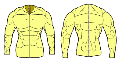 筋肉襦袢の型紙
