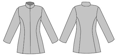 画像1: 細身のハイネックのジャケットの型紙　レディース