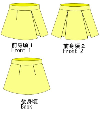 画像3: ボックスプリーツスカートの型紙　少女用