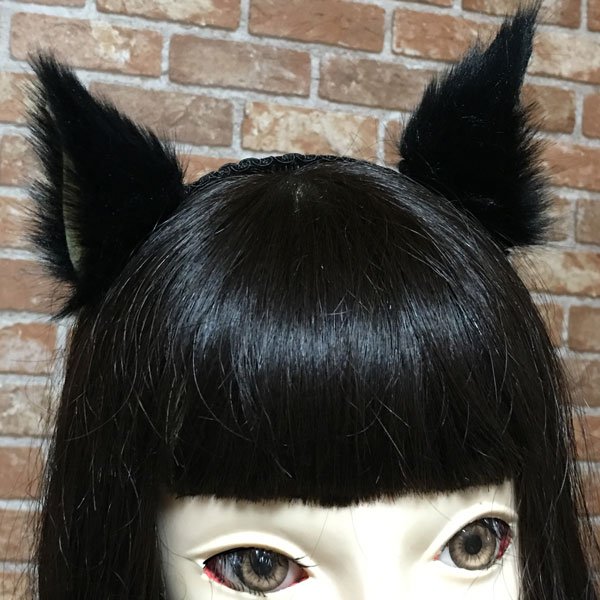 画像2: 【無料】横向きのケモノ耳（ネコミミ、犬耳などが作れる)型紙「お試し」 (2)