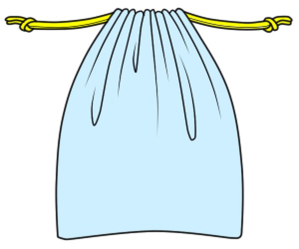 画像1: 【無料】巾着袋の型紙両方に紐が出るタイプ (1)