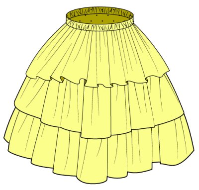 画像1: 3段ティアードスカートの型紙　レディース