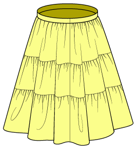 56cm少女 お姉さんドール用のギャザースカートの型紙
